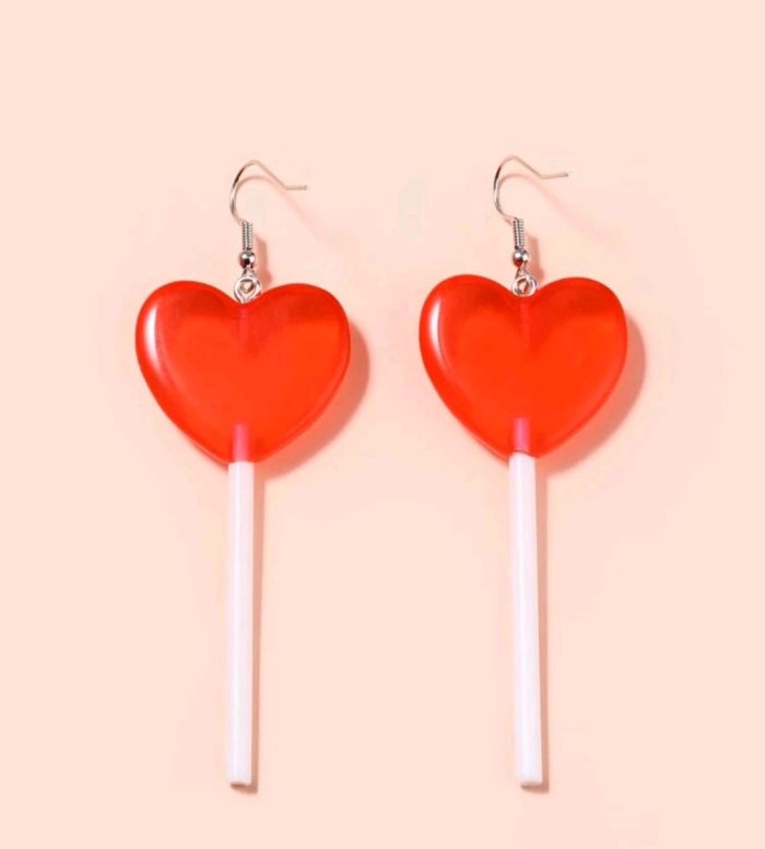 Aros corazón paleta roja - Imagen 2