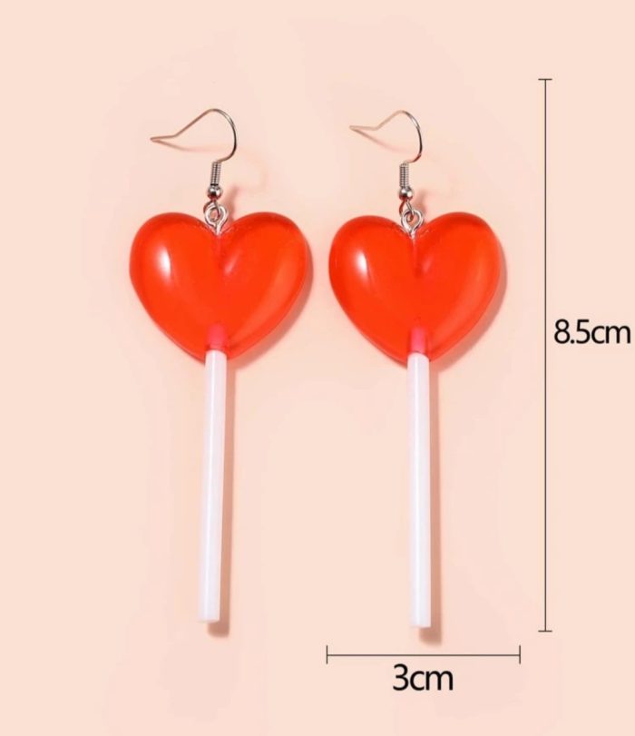 Aros corazón paleta roja - Imagen 3