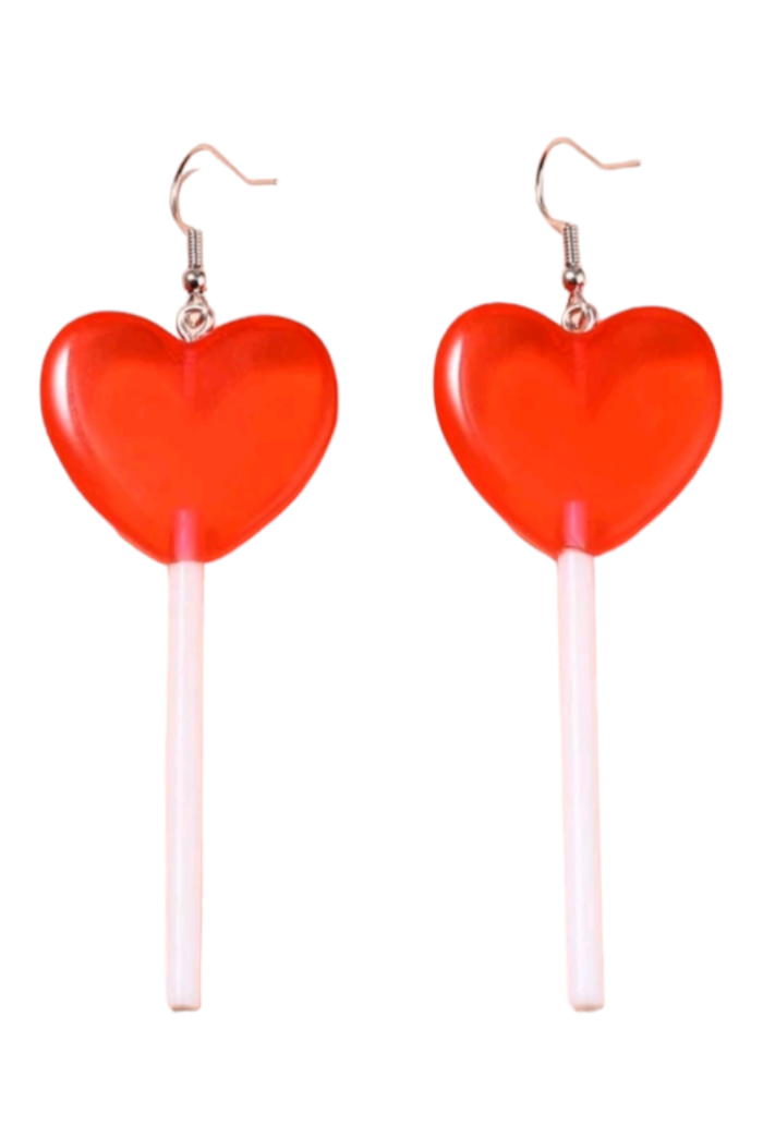 Aros corazón paleta roja