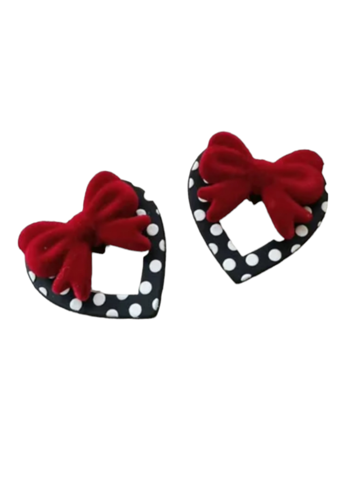 Aros Corazón Lunares y Lazo