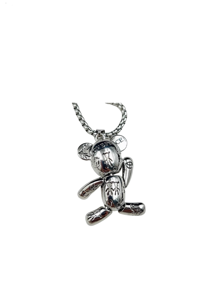 Collar con colgante de oso , cadena larga de acero de titanio, estilo Hip Hop, Punk, Vintage - Imagen 6