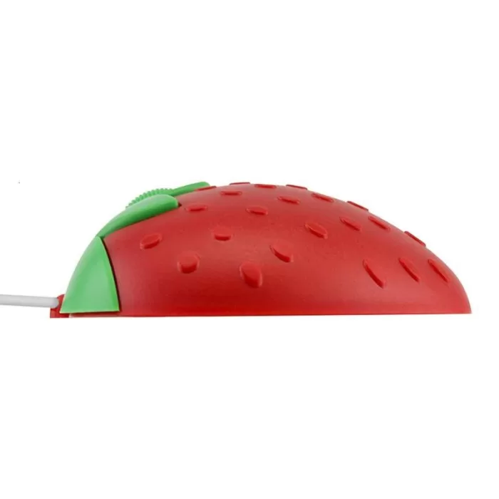 Mouse óptico USB con cable de fresa de dibujos animados en 3D. - Imagen 4