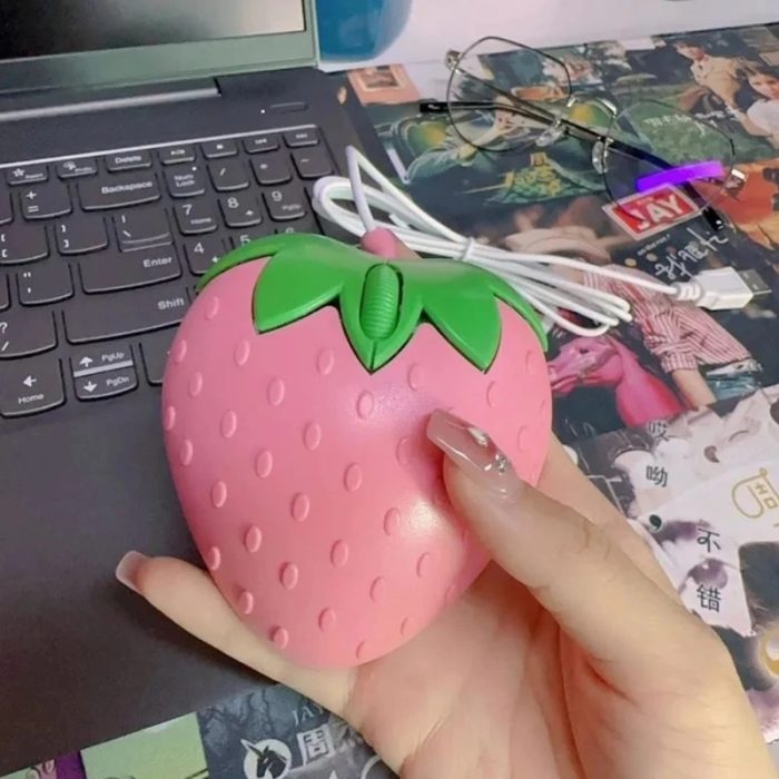 Mouse óptico USB, fresa rosa para PC - Imagen 3