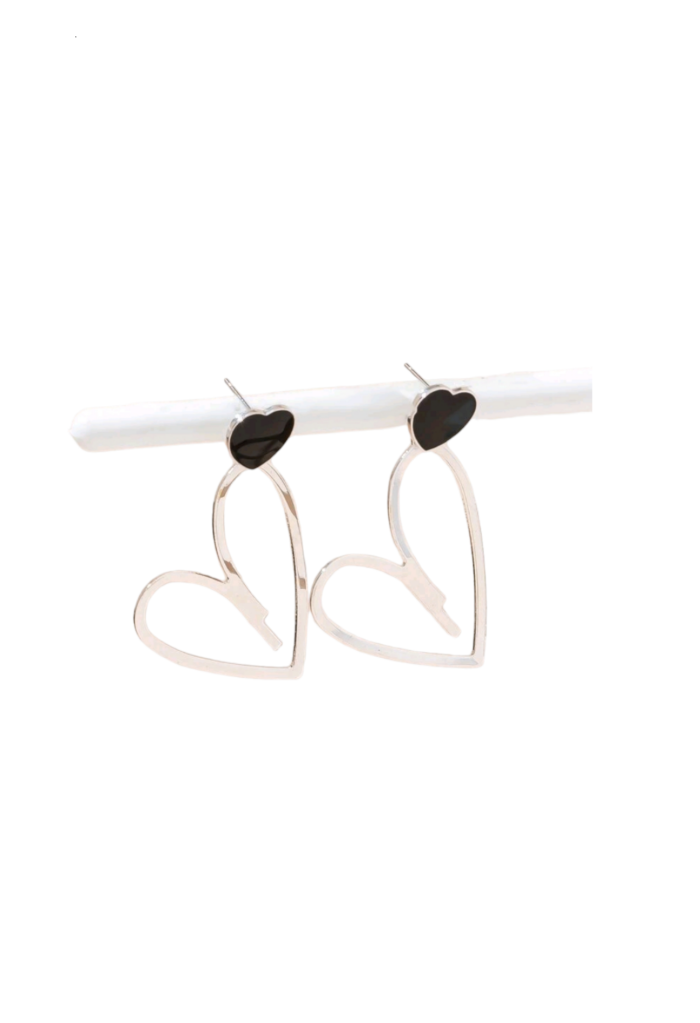 Aros corazón metalico